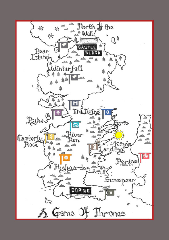 Activity Of Thrones Westeros Map Poster Paper Print - Rectangle photo regarding Game of Thrones Printable Map titled Video game Of Thrones Westeros Map Poster Paper Print - Rectangle